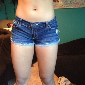Abercrombie dark jean shorts