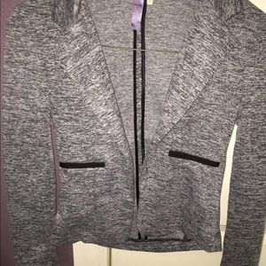 Grey blazer with black detailing