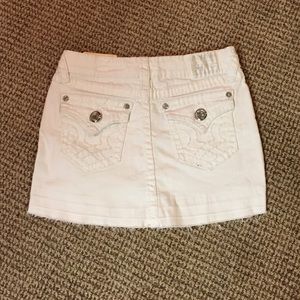 White denim mini skirt