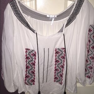 White long sleeve top