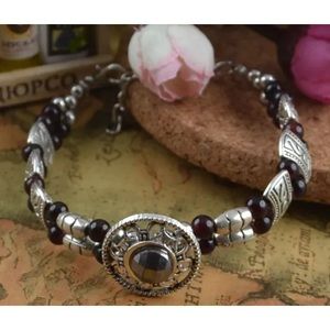 Western Style Black & Silver Tibetan Bracelet