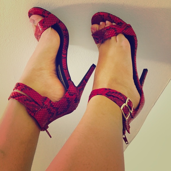 Red snake skin Steve Madden heels size 6
