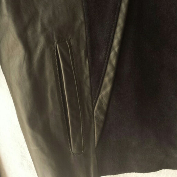 Wilson's  Black Leather/suede  1980's Moto Funk style waist jacket - Picture 6 of 15