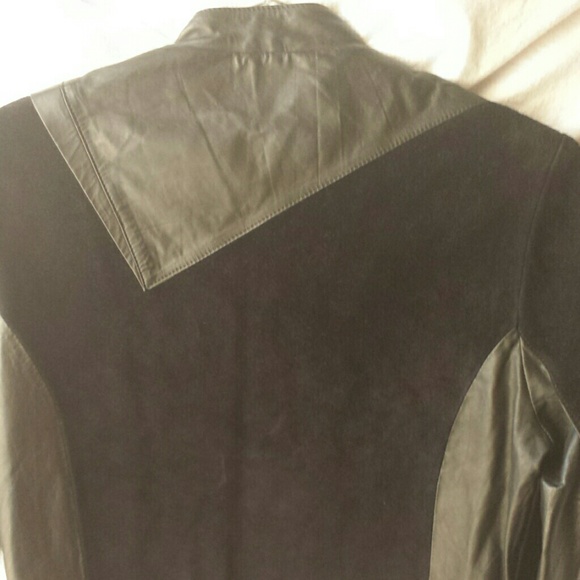 Wilson's  Black Leather/suede  1980's Moto Funk style waist jacket - Picture 8 of 15