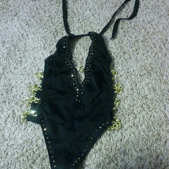 SALE! Custom one piece with chain & stone accents