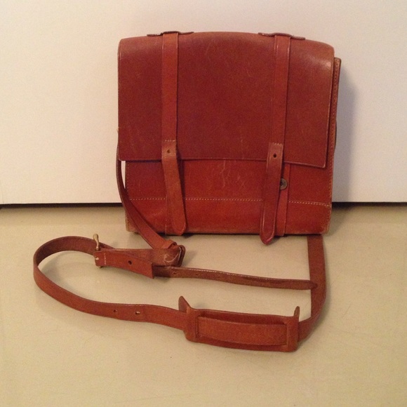 Thrifted vintage leather saddle bag