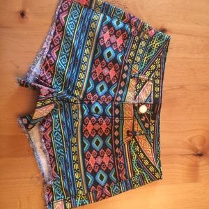 Aztec print  neon shorts