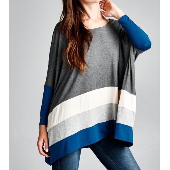 XX VINA color block tunic - CHARCOAL/TEAL - Picture 2 of 4