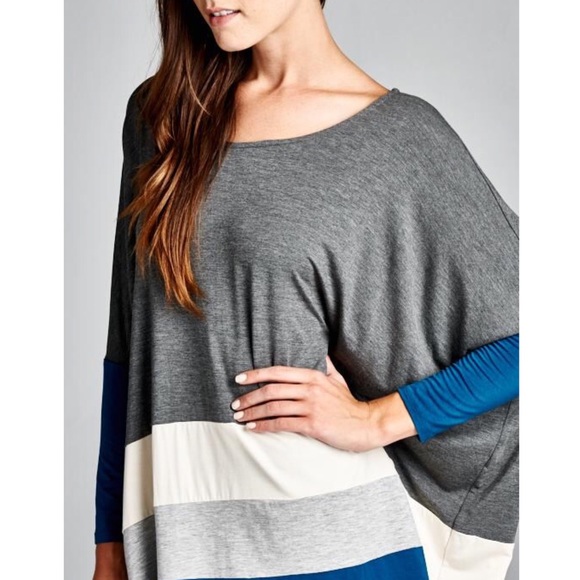 XX VINA color block tunic - CHARCOAL/TEAL - Picture 3 of 4
