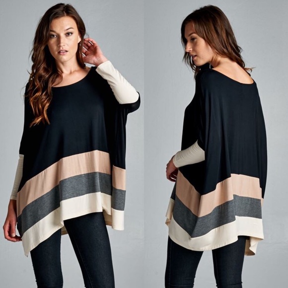 XX VINA color block tunic - CHARCOAL/TEAL - Picture 4 of 4