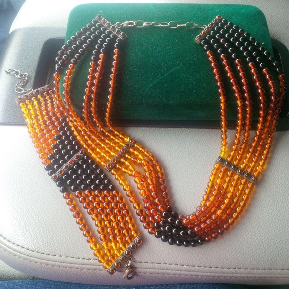 Amber choker and matching bracelet