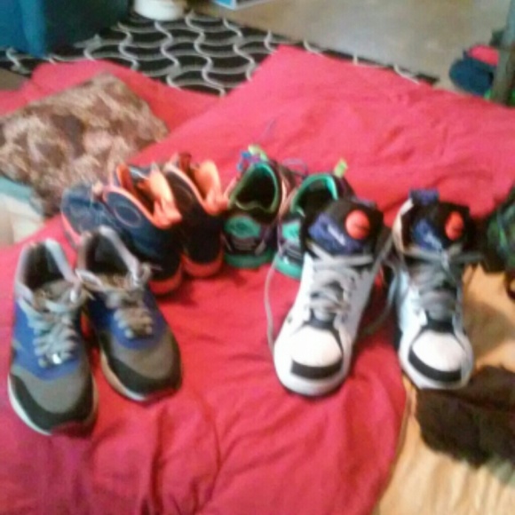 Air max, reebok pumps, jordan 8's, puma