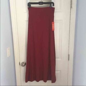 Red maxi skirt