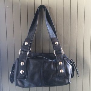 Perkins black leather shoulder bag