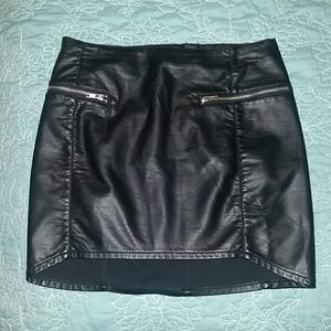 Faux leather skirt