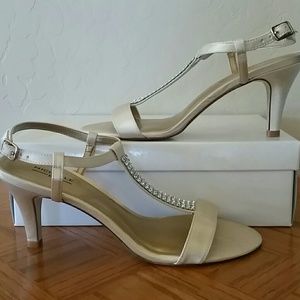 New "Michelle D" strappy, rhinestone heels