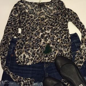 Express animal print burn out tee size S fits XS