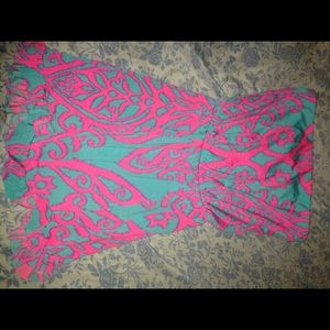 Worn once, blue and pink romper