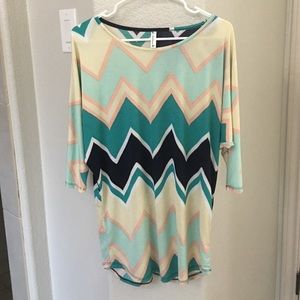 Adorable multi colored chevron Tunic!