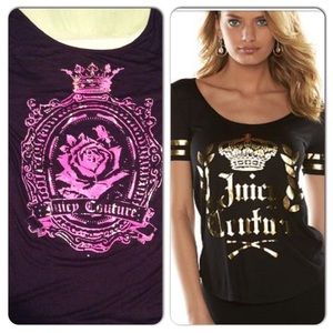 Juice Couture Embellished Logo Short Sleeve Tee M