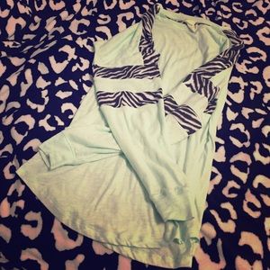 Victoria's Secret Mint Zebra Long Sleeve Tee