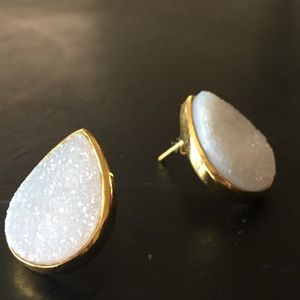 Druzy and  gold earrings- worn once
