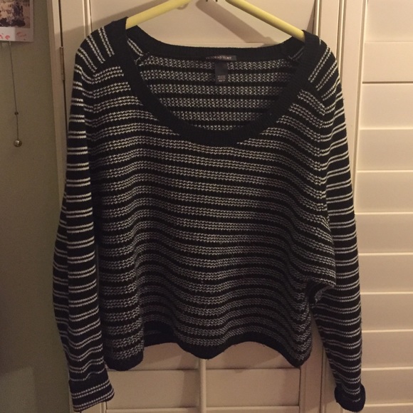 black and white woven sweater