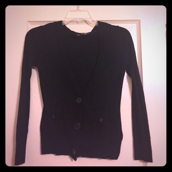 Basic black cardigan with big buttons