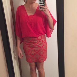 Dulce Carola Red & Gold Dress