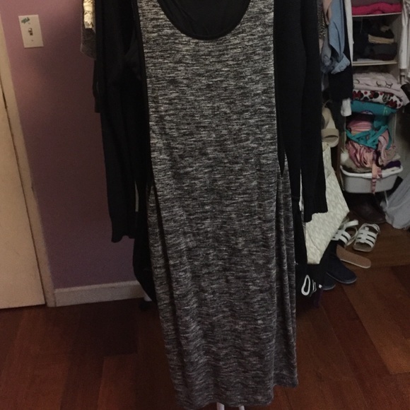 (reserved for trade)forever 21 grey midi dress - Picture 1 of 1