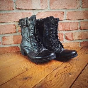 G by GUESS Double Zip Motorcycle Boots