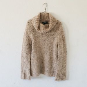 Express Handknit Beige Turtleneck Sweater