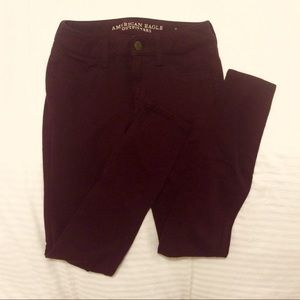 American Eagle Burgundy Jeggings