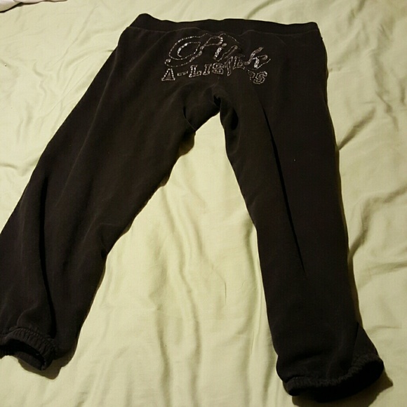 Black,  pink collection cropped sweatpants