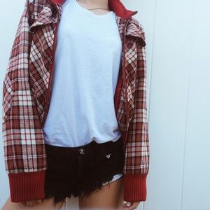 Vintage Inspired Plaid Bomber Jacket