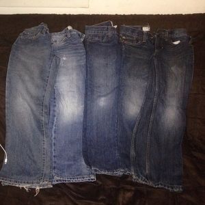 5 pAirs of boys blue jeans size 7 price today only