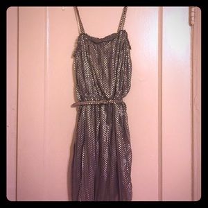 Grey and silver polka dot dress