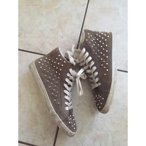 Taupe studded sneakers