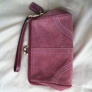Coach suede wristlet