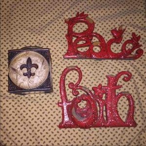 Faith, peace, love, and hope set