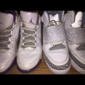 basic purple and white & the son of mars Jordan's