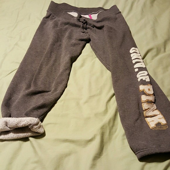 Dark grey Victoria Secret Pink cropped sweatpants
