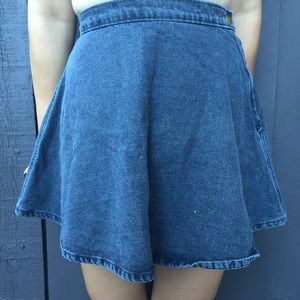 Black Denim Circle Skirt