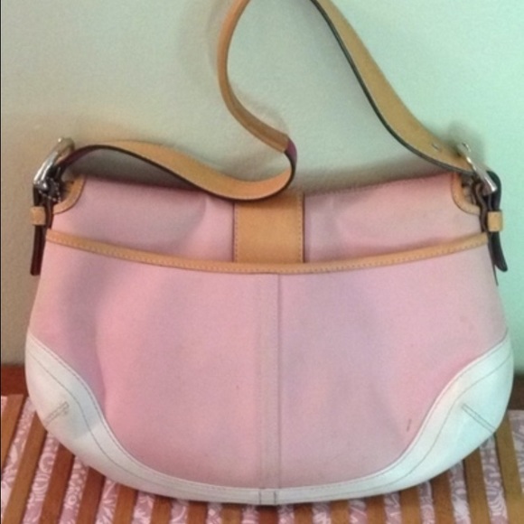 ❌SOLD ON VINTED❌Pink and white coach bag - Picture 3 of 4
