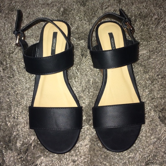Forever 21 Shoes - F21 black wedges NWOT