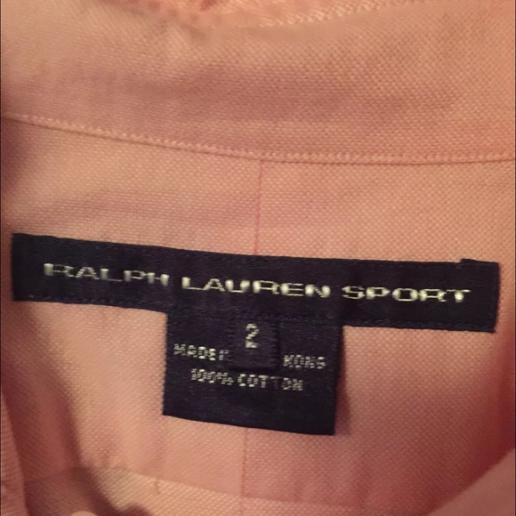 Ralph Lauren Pink Oxford Button Down Size 2 - Picture 3 of 3