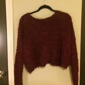 Topshop Fuzzy Cropped Sweater