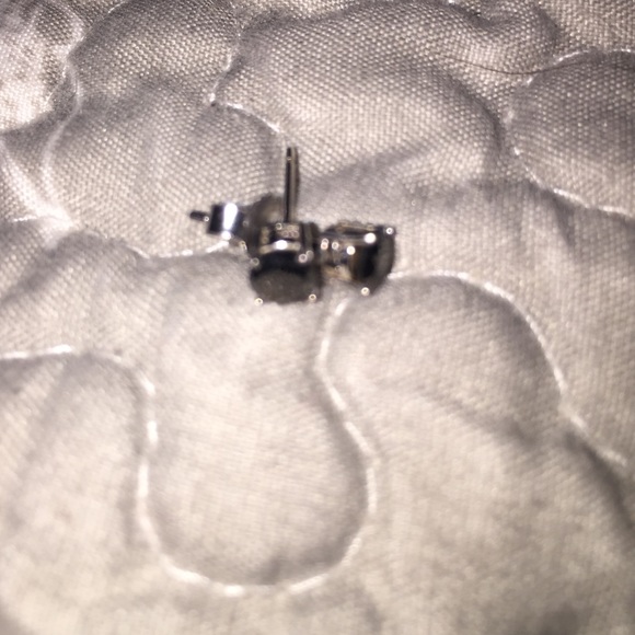 Black diamond and silver earrings