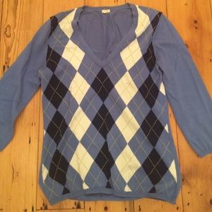 J. Crew Periwinkle Argyle Sweater