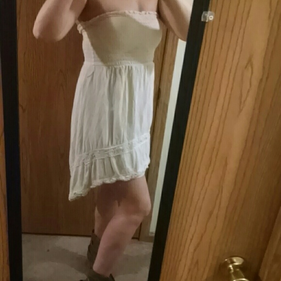 Tan vintage looking dress.